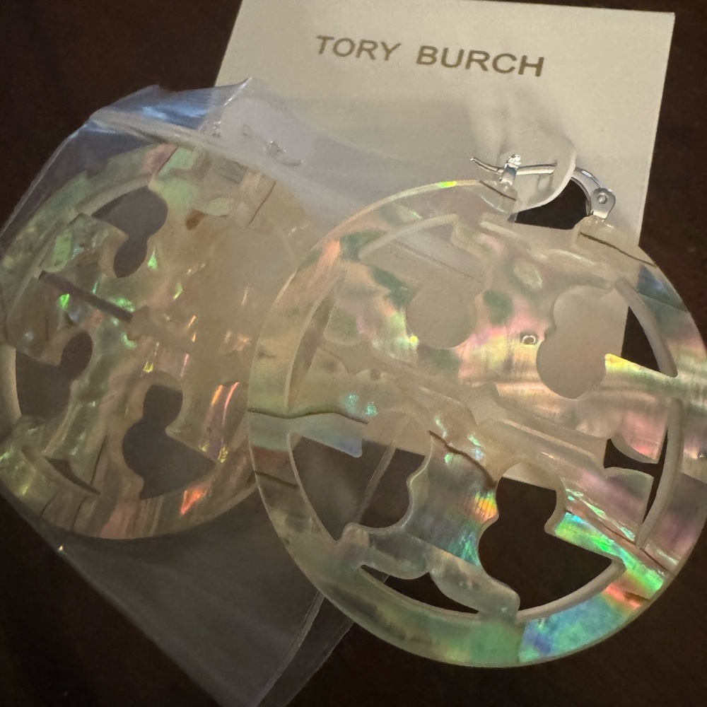 Tory Burch Iridescent Logo Earrings